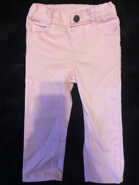 Girls Pink Stretch Cotton Knit Pants